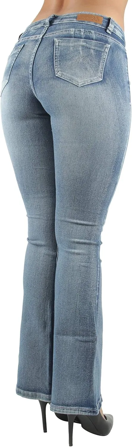 Colombian Design, Butt Lift, Levanta Cola, Boot Leg Jeans Plus/Junior Size