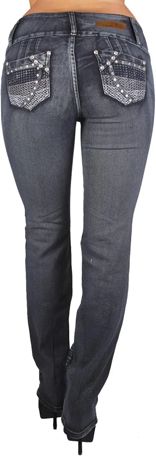 Colombian Design, Butt Lift, Levanta Cola, Boot Leg Jeans Plus/Junior Size