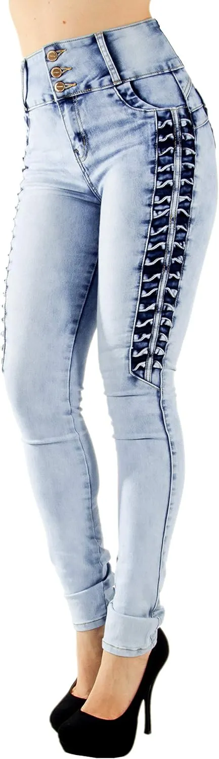 Colombian Design Butt Lift Push Up Mid/High Waist Skinny Denim Jeans (ML2)