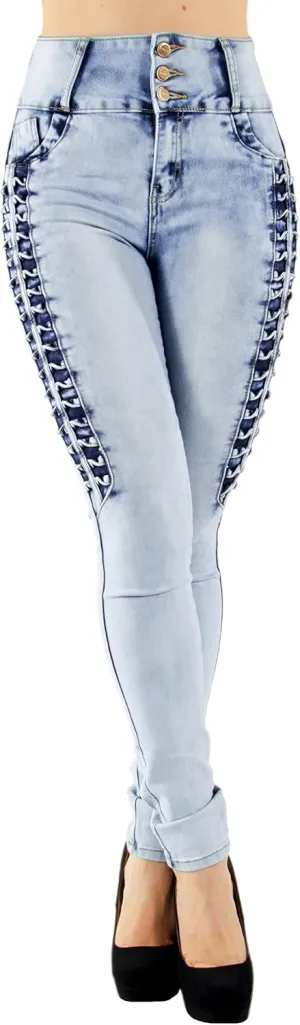 Colombian Design Butt Lift Push Up Mid/High Waist Skinny Denim Jeans (ML2)