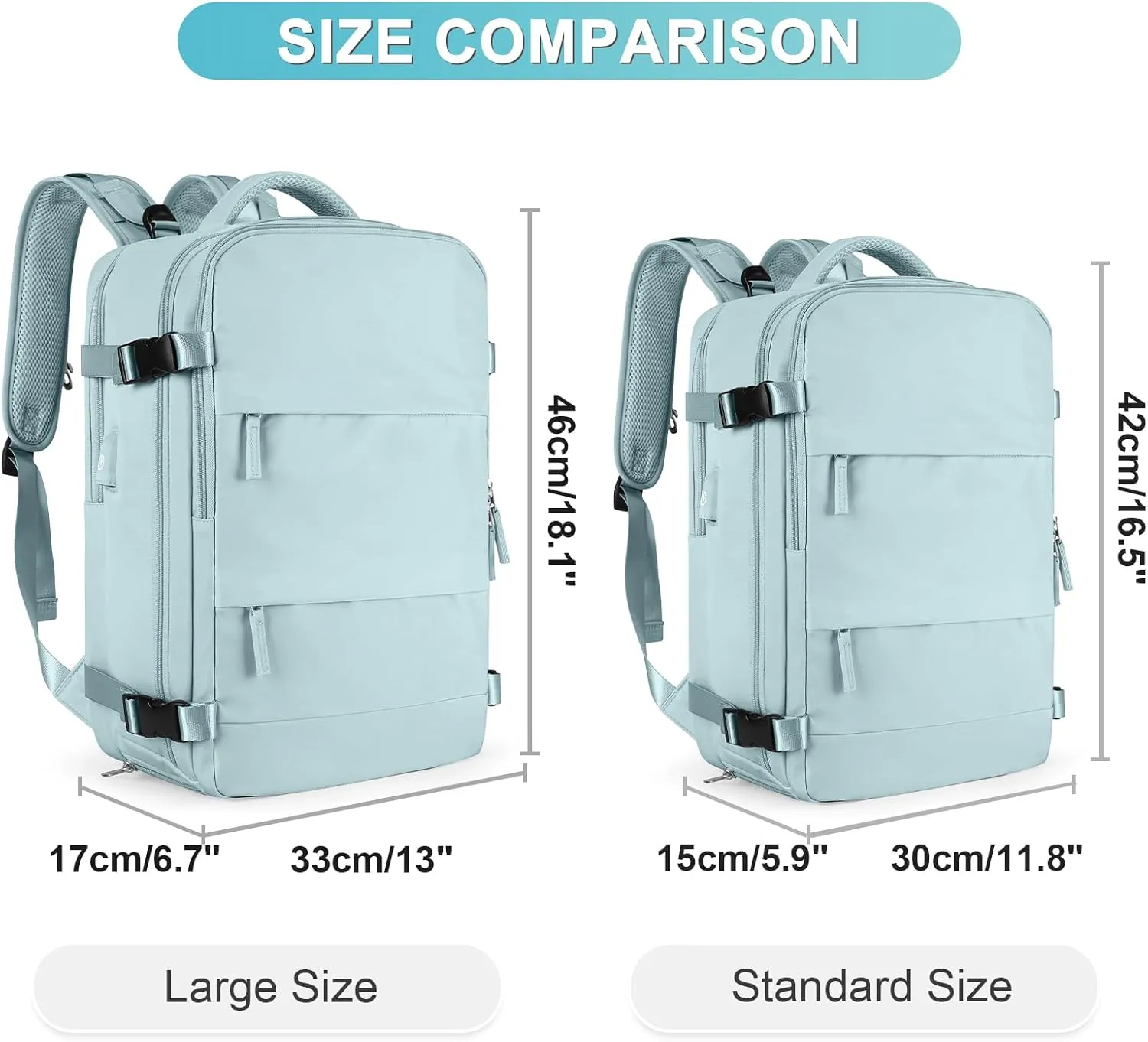 coofay Large Personal Item Travel Backpack For Women Men Airline Approved Carry On Backpack Flight Approved Waterproof Sports Luggage Backpack Casual Daypack Small Hiking Backpack