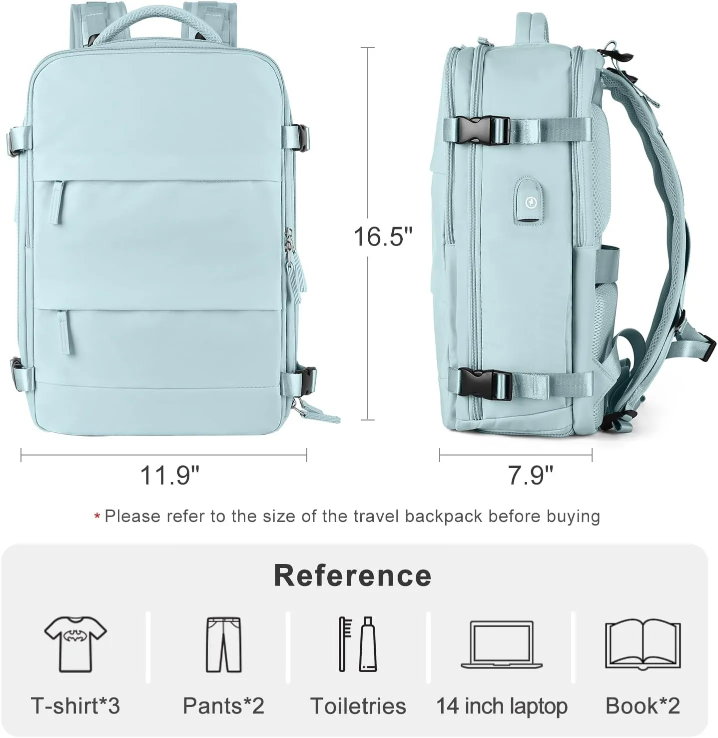 coofay Personal Item Travel Backpack For Women Men Airline Approved Carry On Backpack Flight Approved Waterproof Sports Luggage Backpack Casual Daypack Small Hiking Backpack
