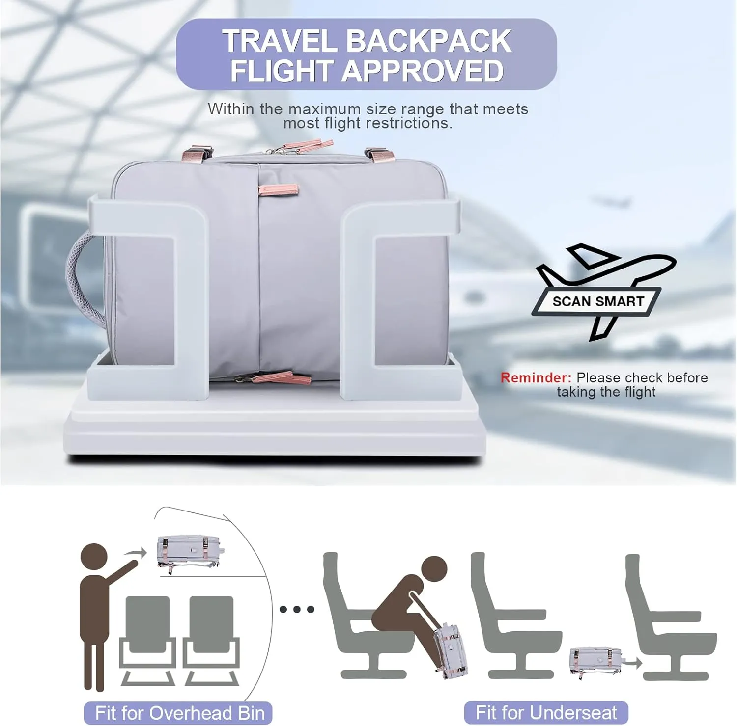 coofay Travel Backpack For Women Airline Approved Carry On Backpack Flight Approved Waterproof Sports Luggage Backpack Casual Daypack Small Hiking Backpack