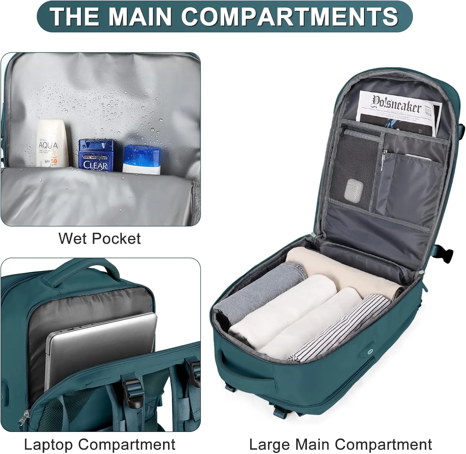 coofay Travel Backpack For Women Men Airline Approved Carry On Backpack Flight Approved Waterproof Sports Luggage Backpack Casual Daypack Small Hiking Backpack