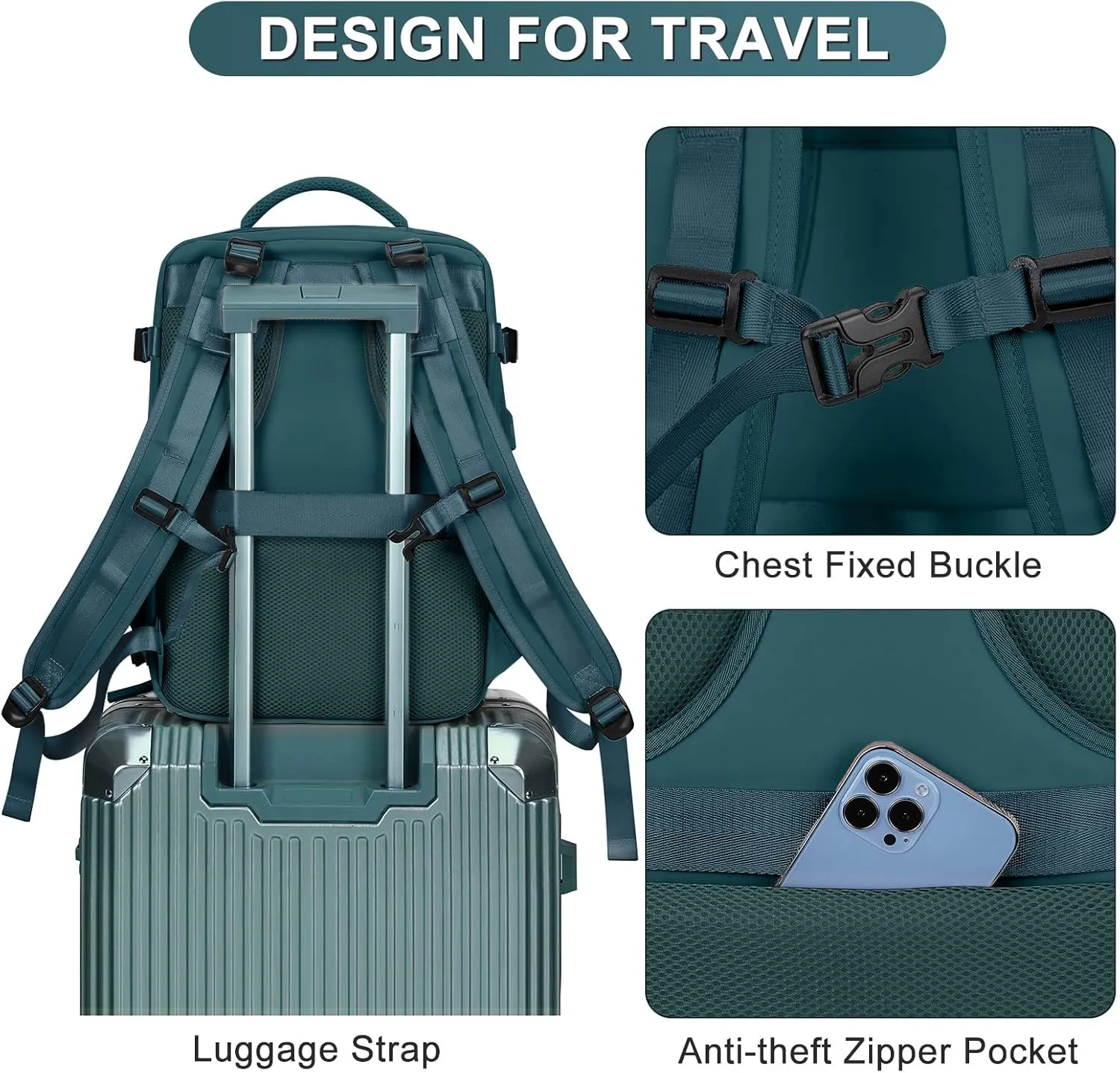 coofay Travel Backpack For Women Men Airline Approved Carry On Backpack Flight Approved Waterproof Sports Luggage Backpack Casual Daypack Small Hiking Backpack