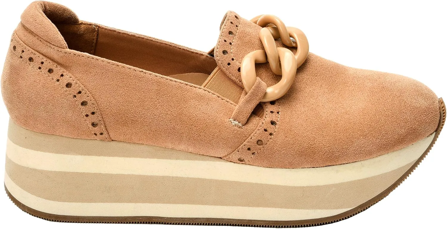 Corkys Footwear So What Slip-On 1.75-inch Platform Sneakers, Cushioned Insoles, Chunky Chain Detail, Comfortable, Stylish, Trendy Footwear