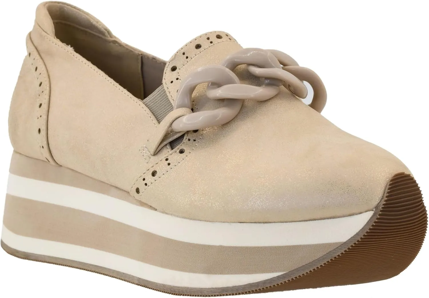 Corkys Footwear So What Slip-On 1.75-inch Platform Sneakers, Cushioned Insoles, Chunky Chain Detail, Comfortable, Stylish, Trendy Footwear