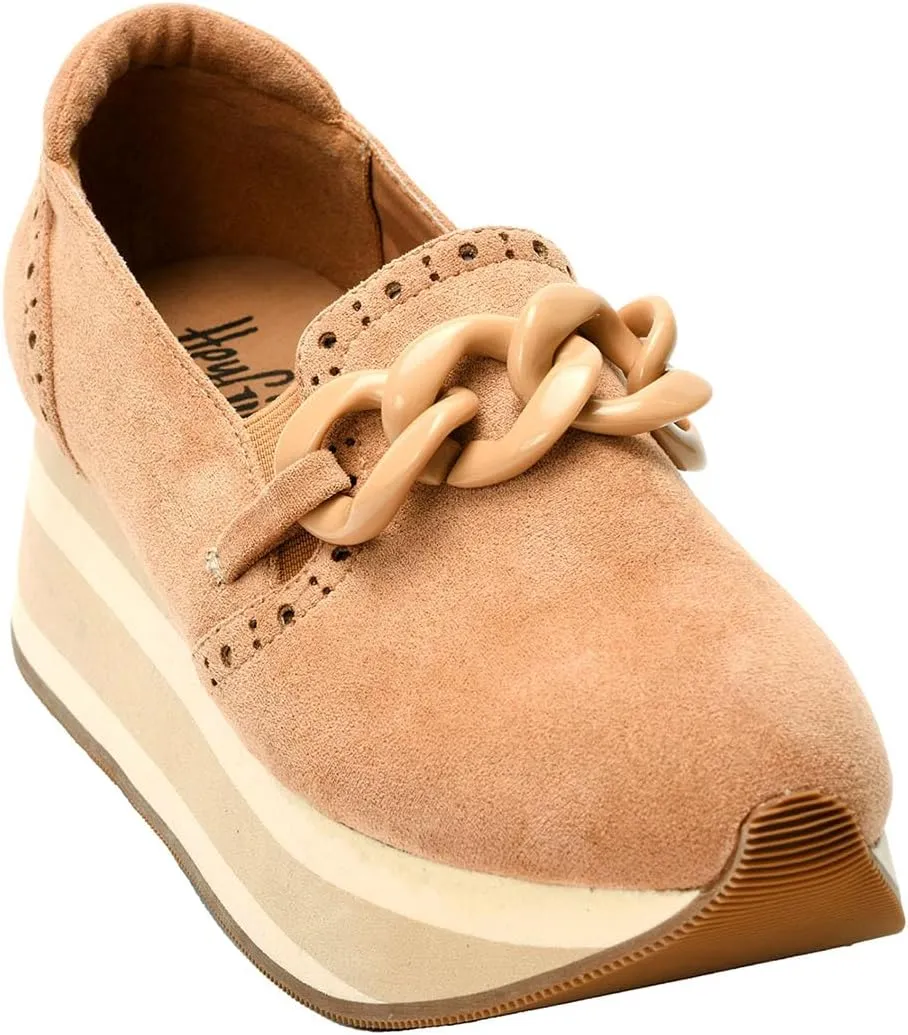 Corkys Footwear So What Slip-On 1.75-inch Platform Sneakers, Cushioned Insoles, Chunky Chain Detail, Comfortable, Stylish, Trendy Footwear