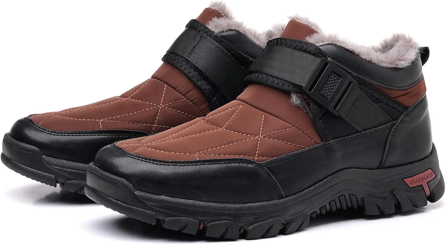 COSIDRAM Mens Snow Boots Outdoor Winter Warm Hiking Ankle Boots Anti Slip Insulated Work Shoes