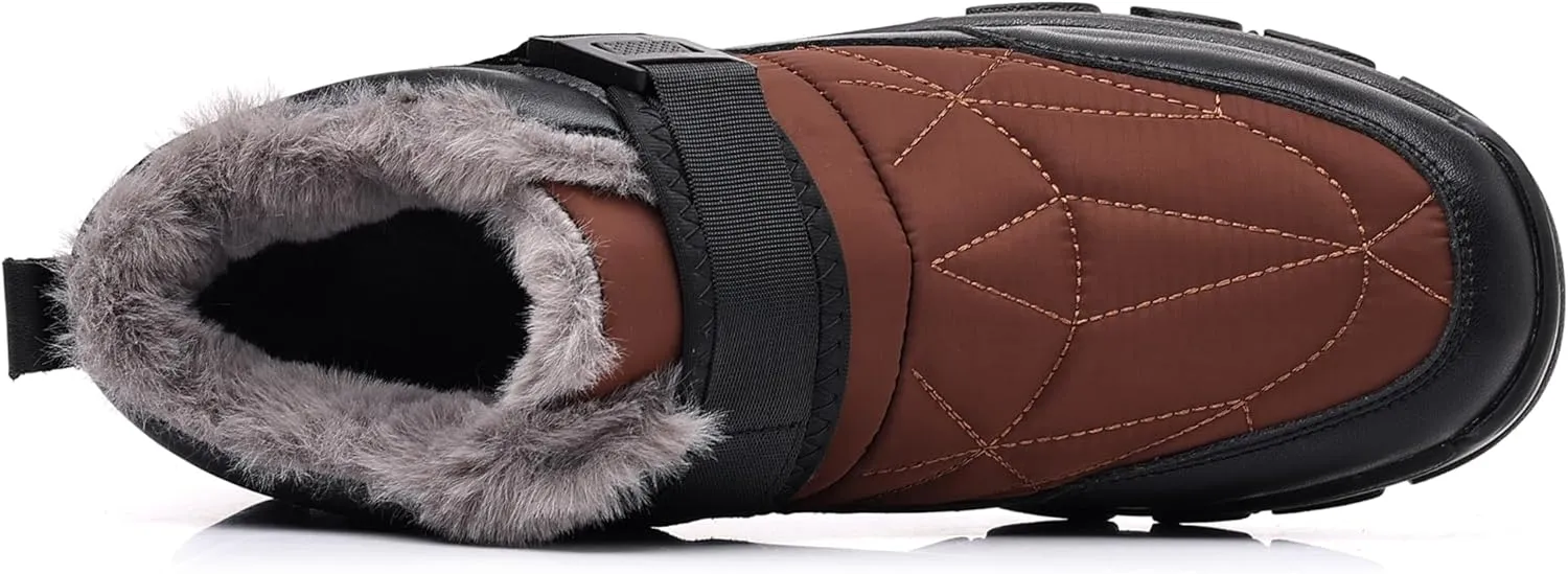 COSIDRAM Mens Snow Boots Outdoor Winter Warm Hiking Ankle Boots Anti Slip Insulated Work Shoes