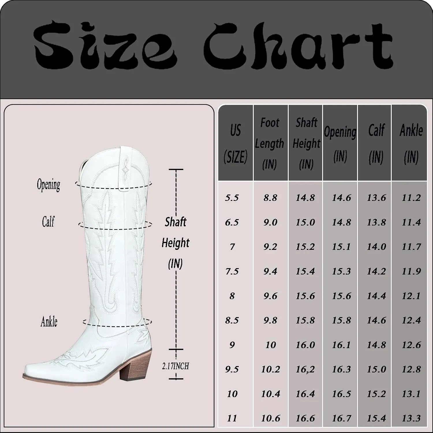 Cowboy Boots for Women - Classic Embroidered Western Cowgirl Knee Boots, Sharp Tip Thick Heel Side Zipper Retro Rural Fashion Tall Boots