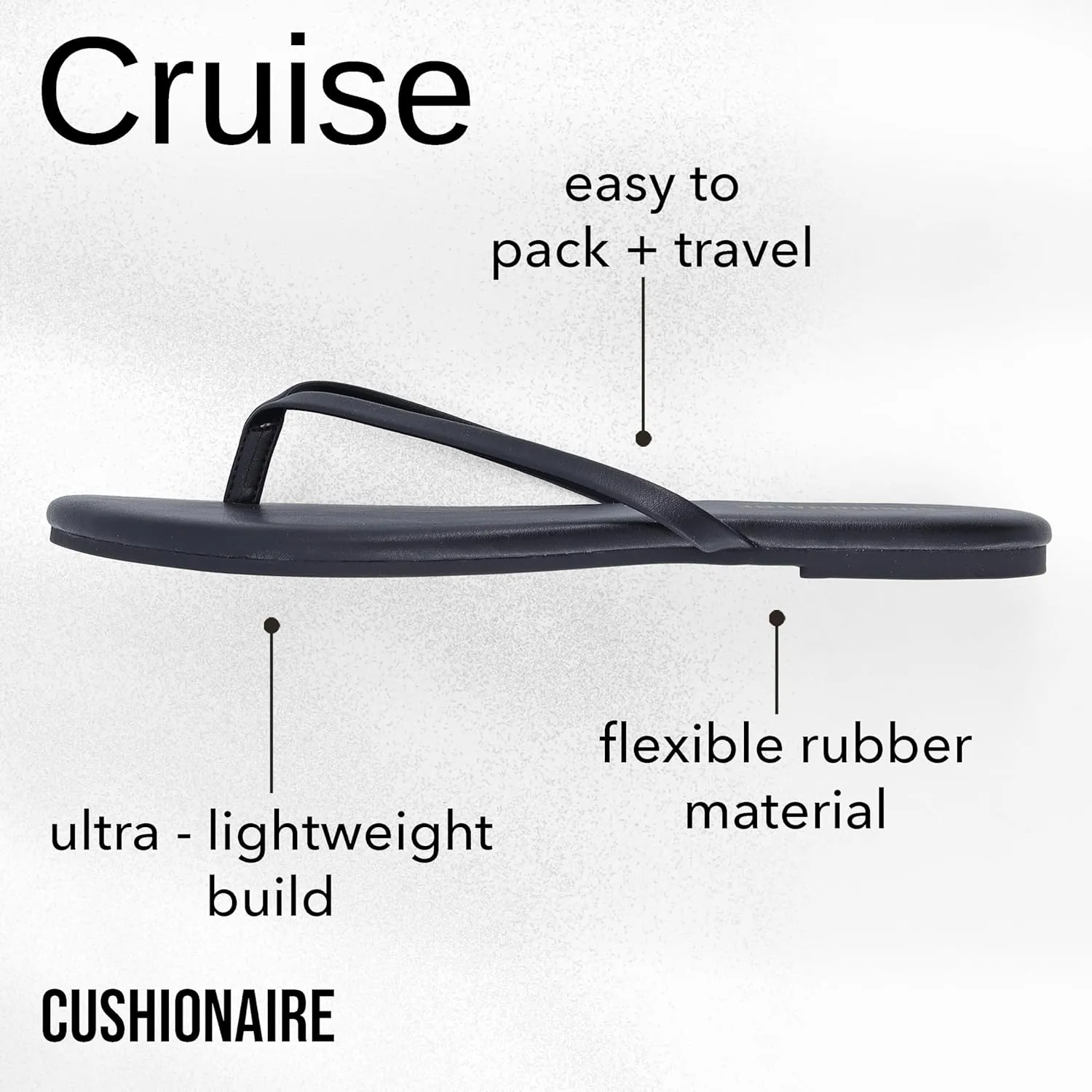 CUSHIONAIRE Cruise Women’s Minimalist Flip Flops – Ultra-Lightweight Summer Sandals with Non-Slip Sole