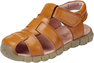 DADAWEN Boy's Girl's Leather Closed Toe Outdoor Sport Sandals (Toddler/Little Kid/Big Kid)