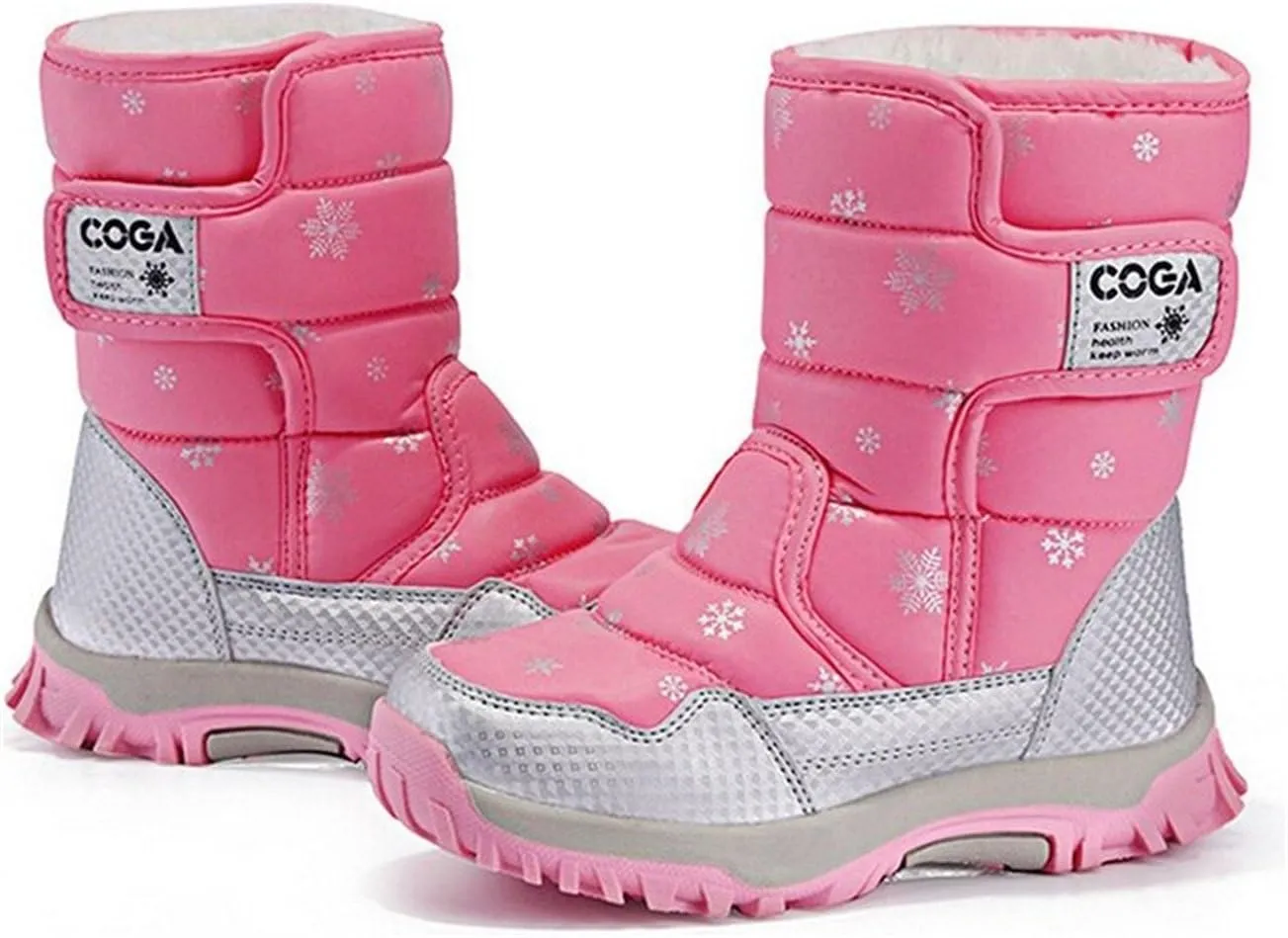 DADAWEN Girls Boys Snow Boots Winter Outdoor Waterproof Slip Resistant Cold Weather Shoes (Toddler/Little Kid/Big Kid)