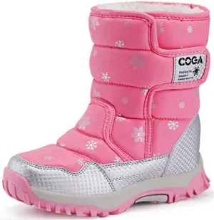 DADAWEN Girls Boys Snow Boots Winter Outdoor Waterproof Slip Resistant Cold Weather Shoes (Toddler/Little Kid/Big Kid)