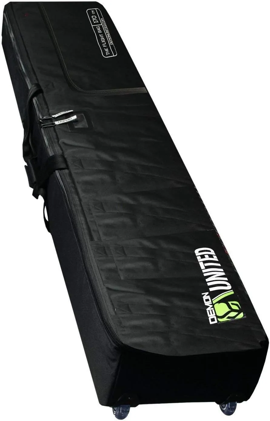 Demon United 2020 New Flight Snowboard Travel Bag- Double Snowboard Bag for Airport Travel- Snowboard Bag Fully Padded with XL Sized Wheels Ultra Durable for Airline Travel