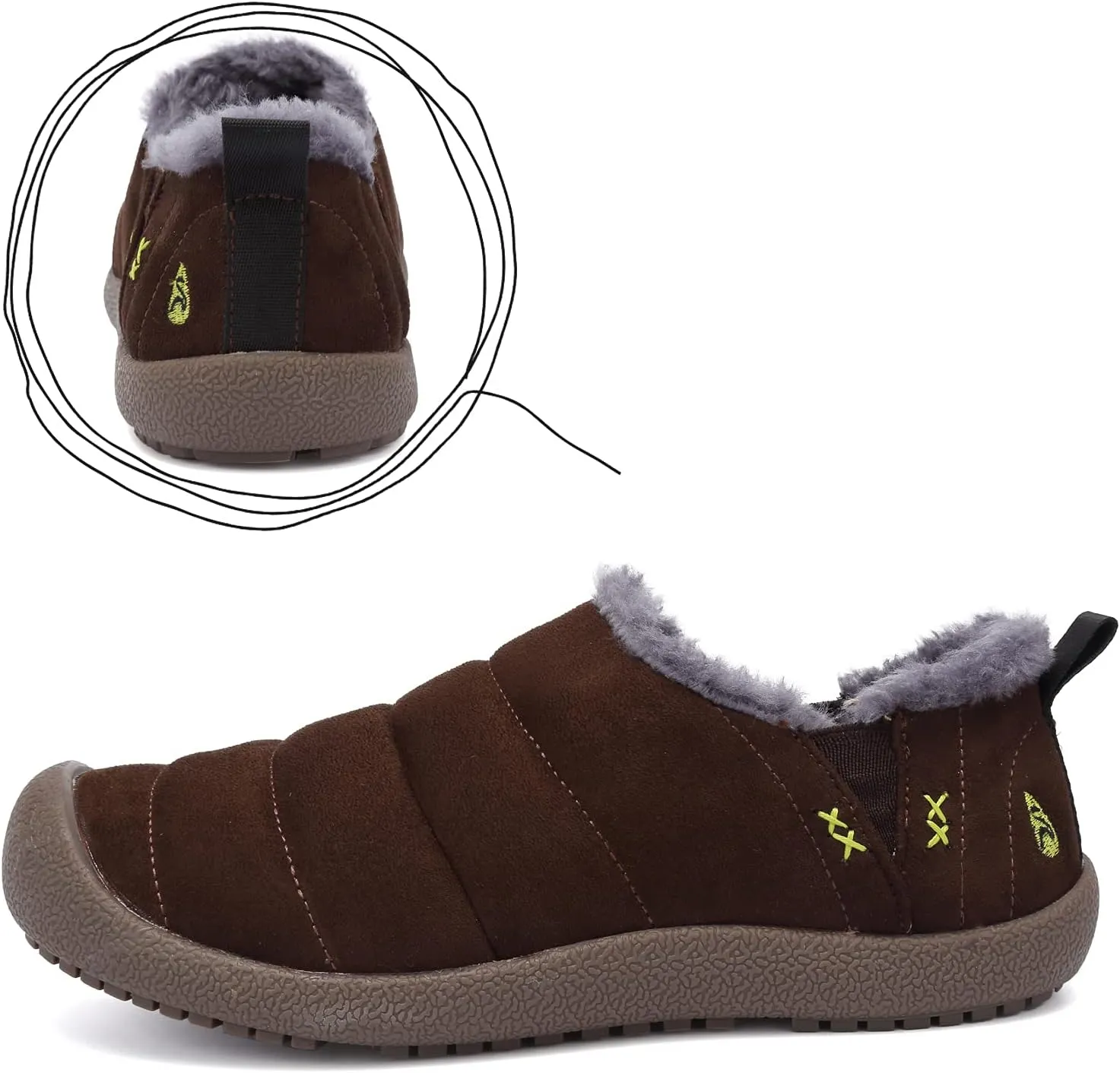 DimaiGlobal Men's Snow Boots Winter Boots Warm Ankle Boots Slip On Fur Lined Booties Water Resistant Outdoor Walking Shoes 6-13US