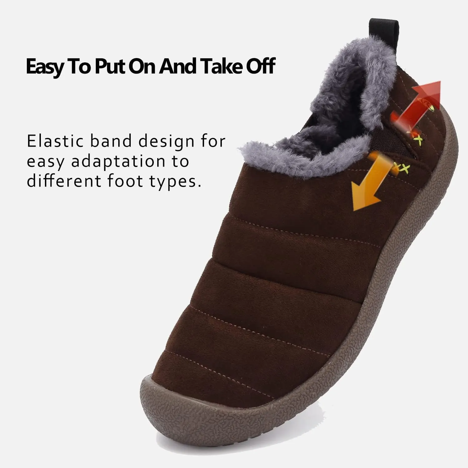 DimaiGlobal Men's Snow Boots Winter Boots Warm Ankle Boots Slip On Fur Lined Booties Water Resistant Outdoor Walking Shoes 6-13US