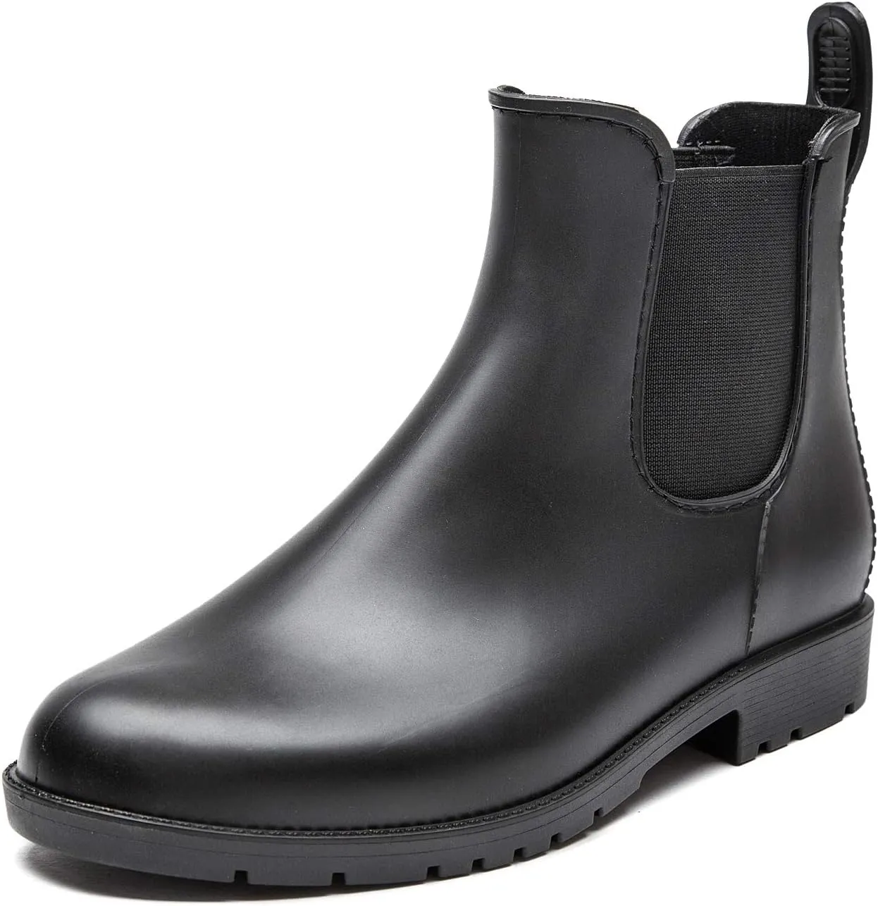 DKSUKO Rain Boots for Women Waterproof Elastic Slip On Ankle Chelsea Booties