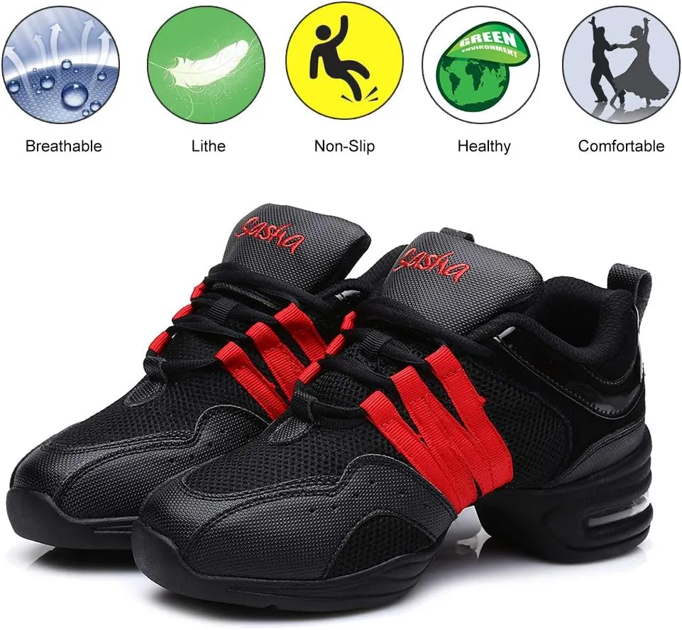 DKZSYIM Men and Women's Boost Dance Sneaker/Modern Jazz Ballroom Performance Dance-Sneakers Sports Shoes,Model B55/B56