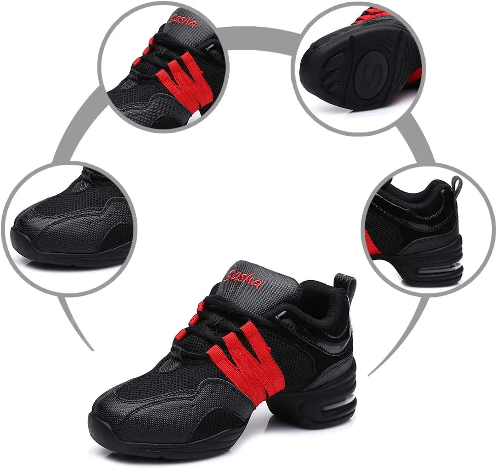 DKZSYIM Men and Women's Boost Dance Sneaker/Modern Jazz Ballroom Performance Dance-Sneakers Sports Shoes,Model B55/B56