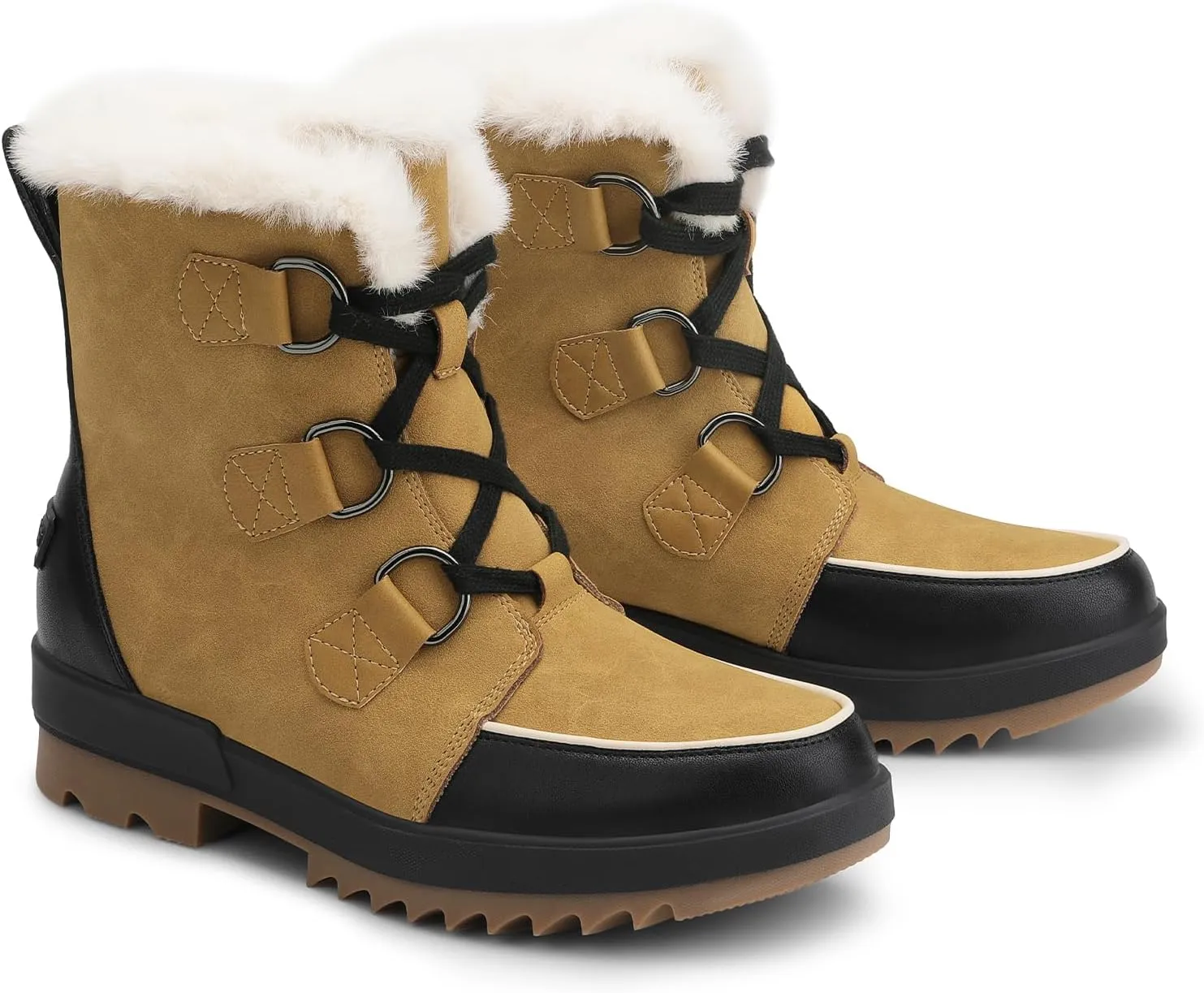 DREAM PAIRS Ankle Winter Boots for Women Snow Boots Anti-Slip Resistant Classic Warm Faux Fur Lined Lace Up for Outdoor Hiking Walking