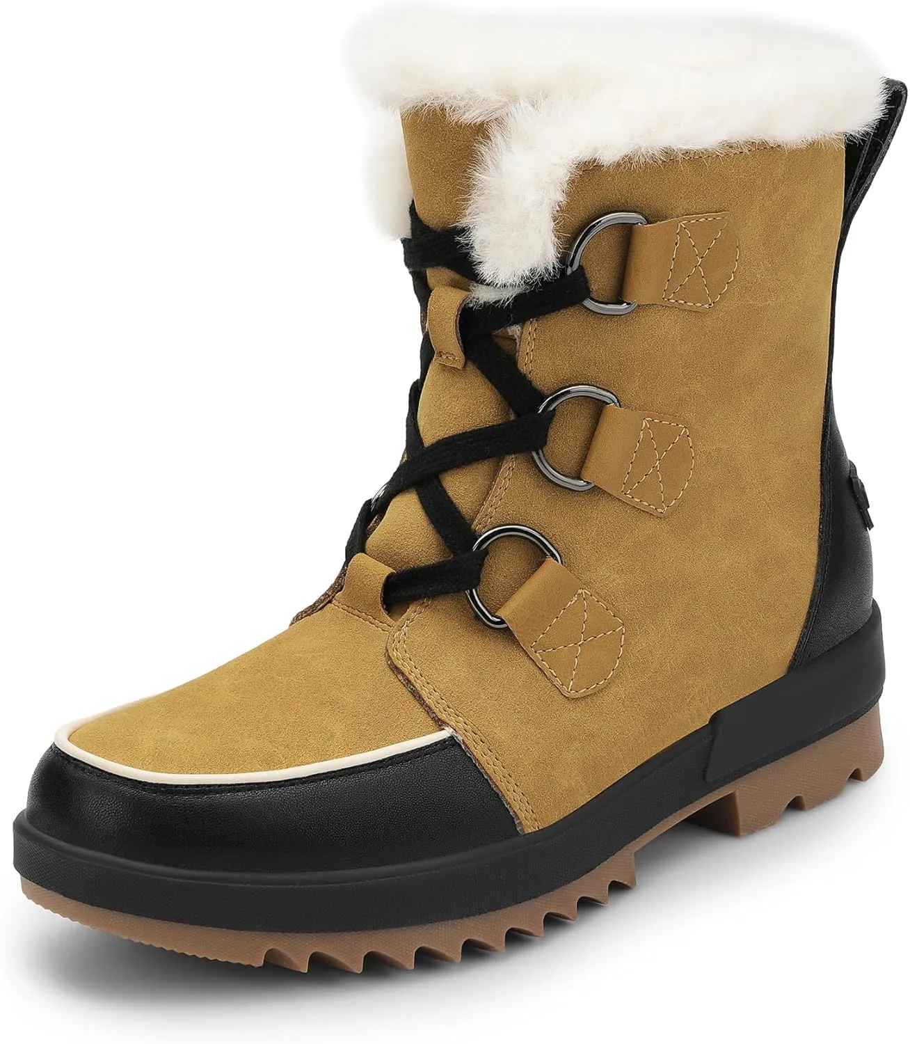 DREAM PAIRS Ankle Winter Boots for Women Snow Boots Anti-Slip Resistant Classic Warm Faux Fur Lined Lace Up for Outdoor Hiking Walking