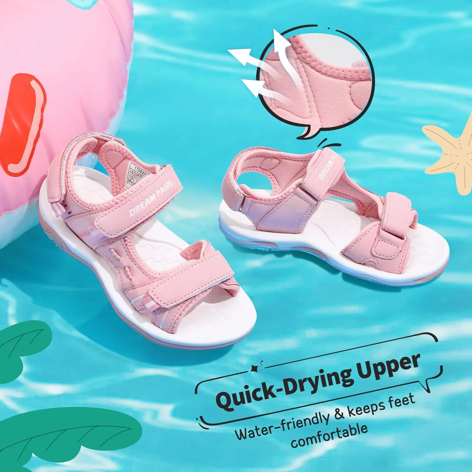 DREAM PAIRS Boys Girls Fashion Athletic Summer Sports Sandals(Toddler/Little Kid/Big Kid)