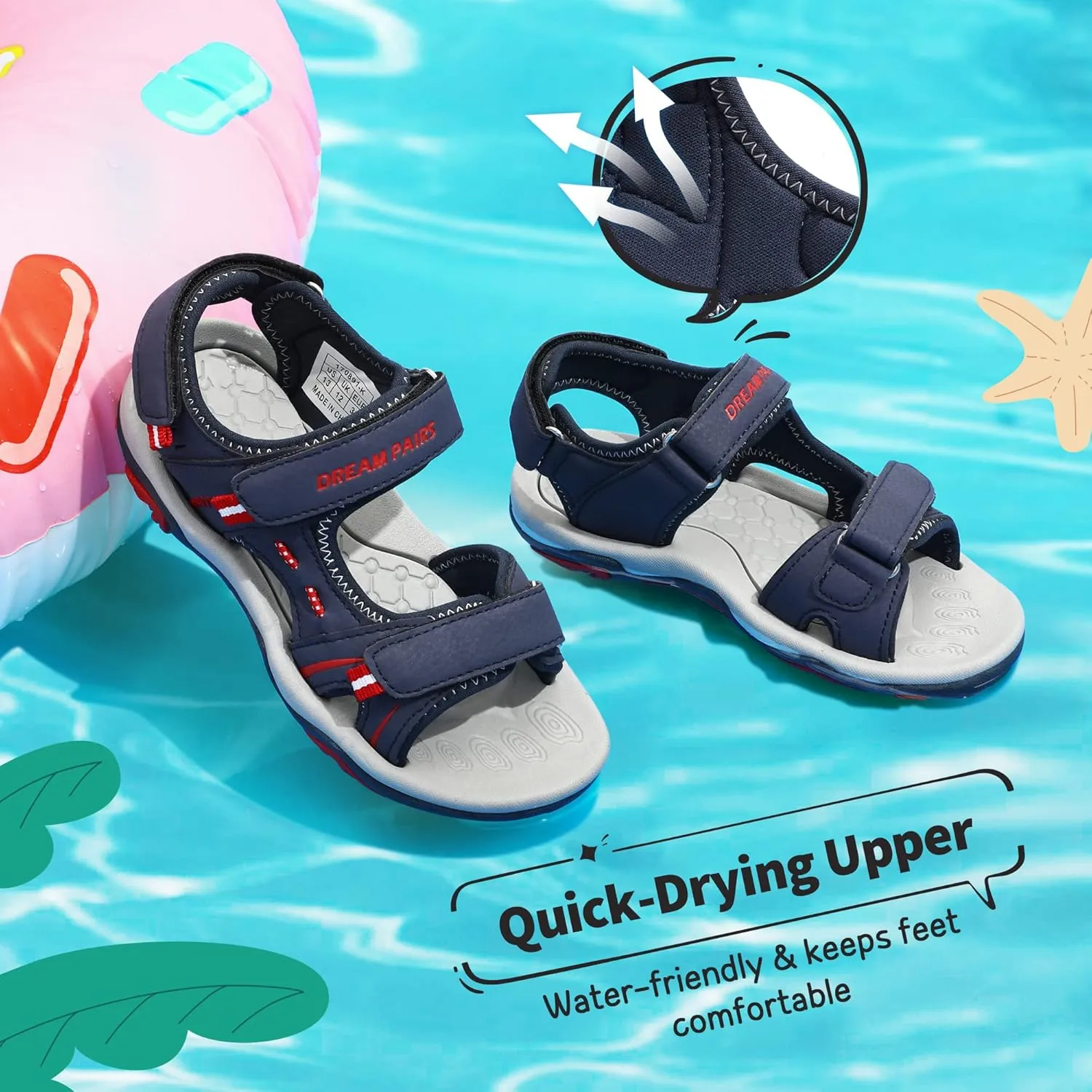 DREAM PAIRS Boys Girls Fashion Athletic Summer Sports Sandals(Toddler/Little Kid/Big Kid)