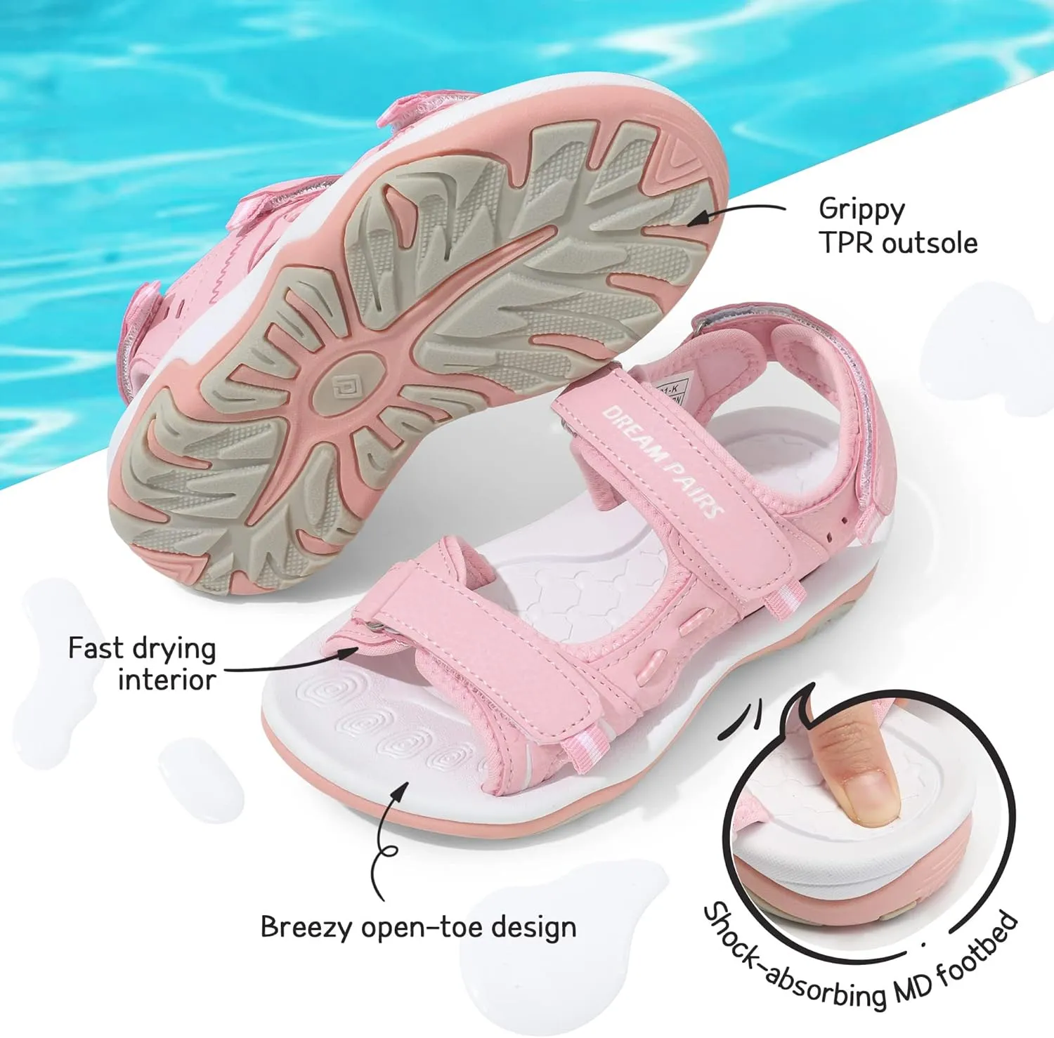 DREAM PAIRS Boys Girls Fashion Athletic Summer Sports Sandals(Toddler/Little Kid/Big Kid)
