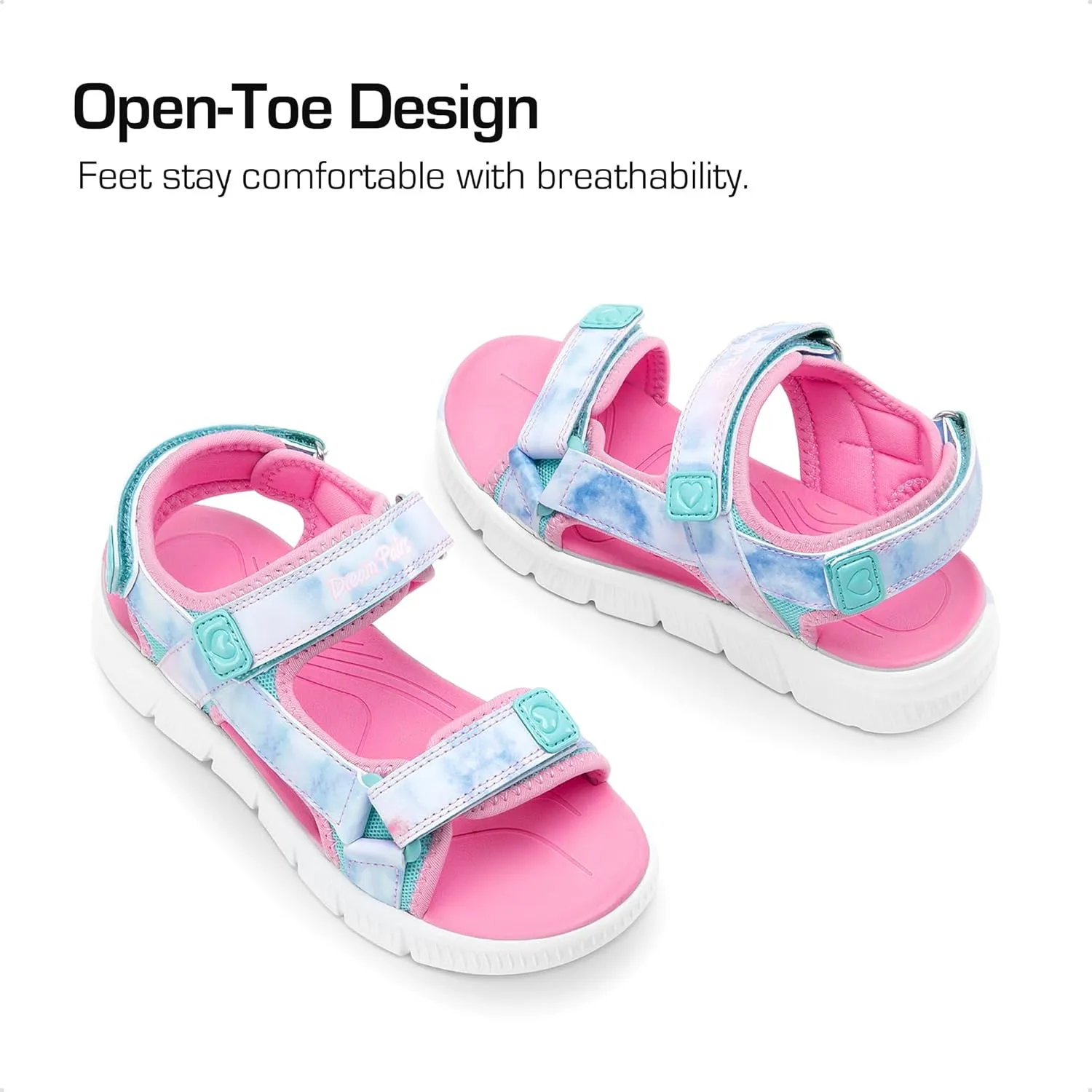 DREAM PAIRS Boys Girls Sandals Kids Athletic Summer Water Open Toe Shoes for Little/Big Kid
