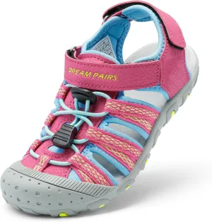 DREAM PAIRS Boys Girls Summer Outdoor Athletic Sport Sandals Hiking Beach Casual Closed Toe Adjustable Multicolor for Toddler/Little/Big Kids