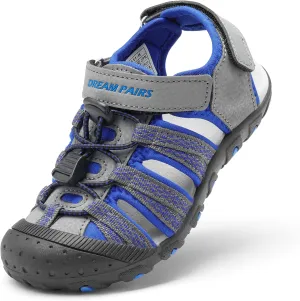 DREAM PAIRS Boys Girls Summer Outdoor Athletic Sport Sandals Hiking Beach Casual Closed Toe Adjustable Multicolor for Toddler/Little/Big Kids