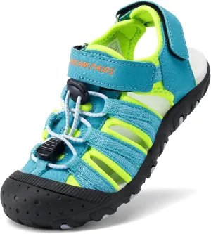 DREAM PAIRS Boys Girls Summer Outdoor Athletic Sport Sandals Hiking Beach Casual Closed Toe Adjustable Multicolor for Toddler/Little/Big Kids