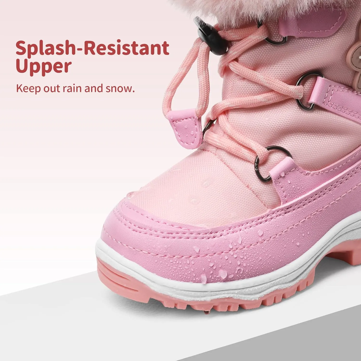 DREAM PAIRS Girls Toddler Snow Boots Slip Resistant Faux Fur Lined Mid Calf Little Kids Winter Shoes