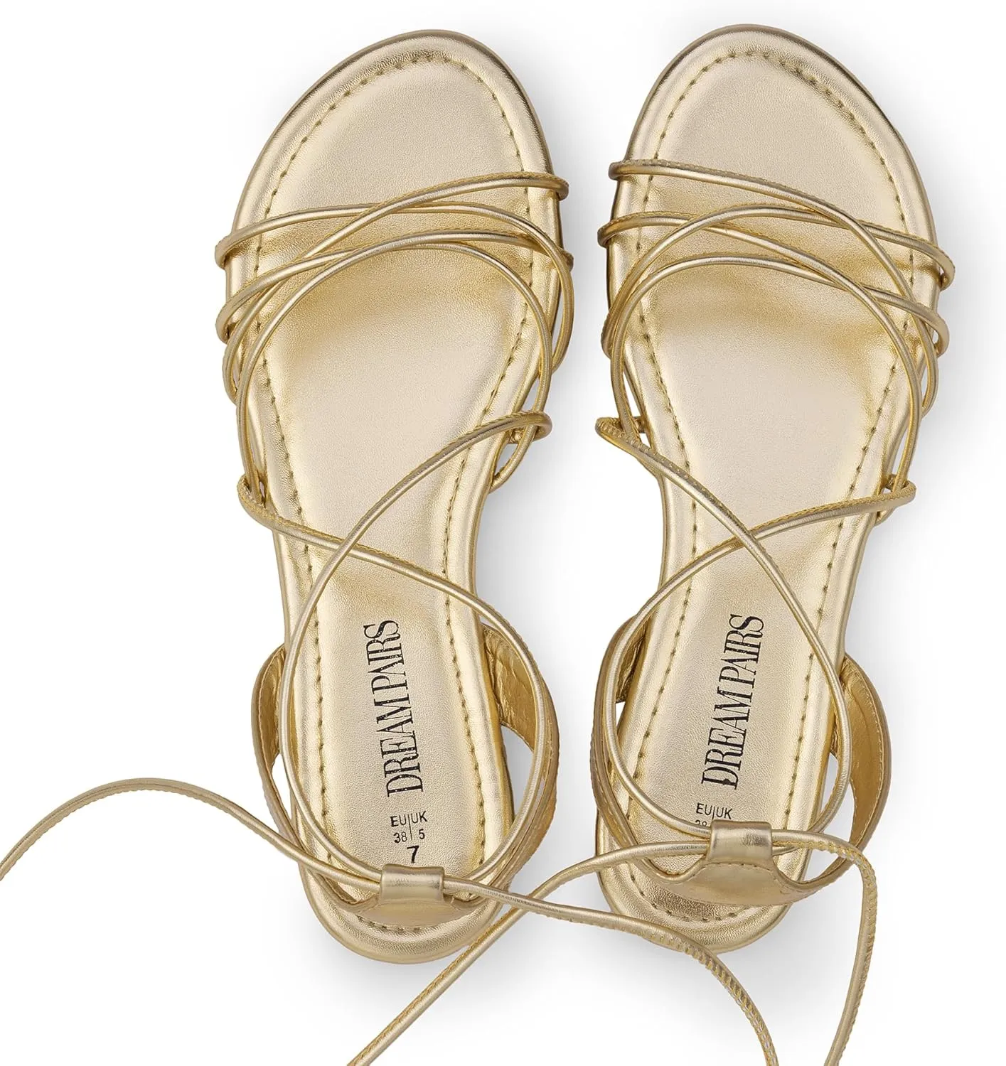 DREAM PAIRS Lace-up Gladiator Sandals Strappy Dressy Summer Flat Sandals for Women