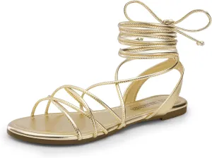 DREAM PAIRS Lace-up Gladiator Sandals Strappy Dressy Summer Flat Sandals for Women