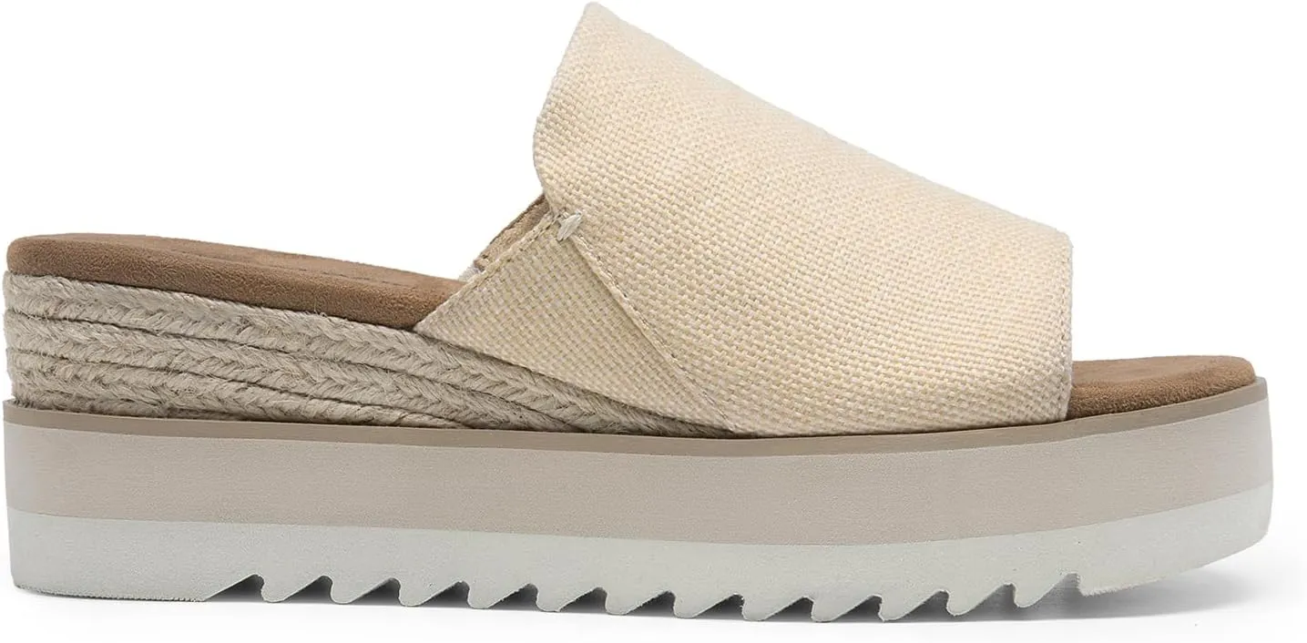 DREAM PAIRS Platform Sandals Women Slip-on Espadrille Bohemia Wedge Sandals, Comfort Dressy Summer Open Toe Canvas Slides for Women's Outdoor Walking Beach Vacation
