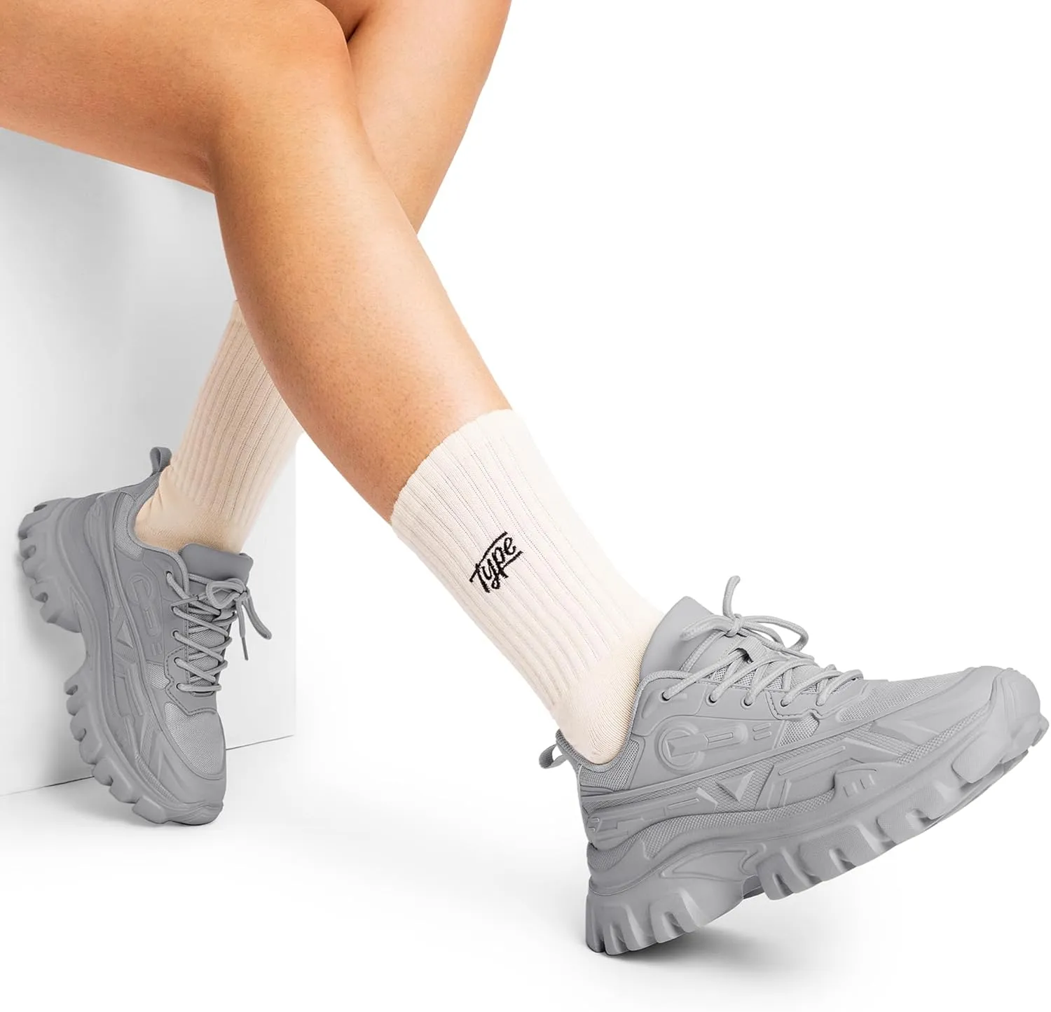 DREAM PAIRS Women Chunky Fashion Sneakers Platform Bold Lace-Up Comfortable Sneakers.