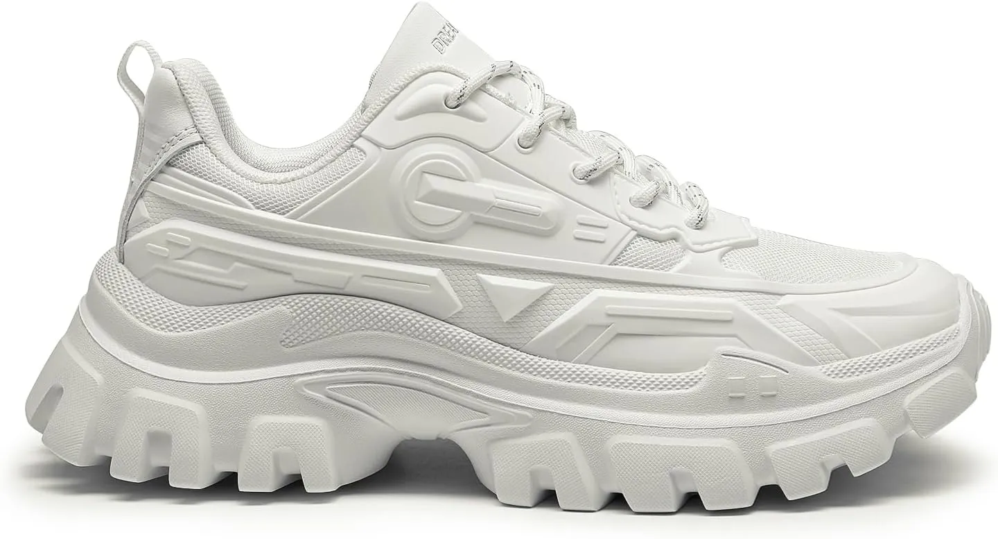 DREAM PAIRS Women Chunky Fashion Sneakers Platform Bold Lace-Up Comfortable Sneakers.