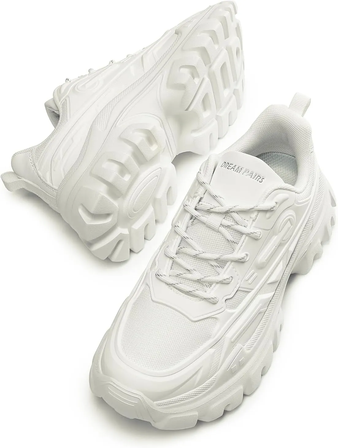 DREAM PAIRS Women Chunky Fashion Sneakers Platform Bold Lace-Up Comfortable Sneakers.