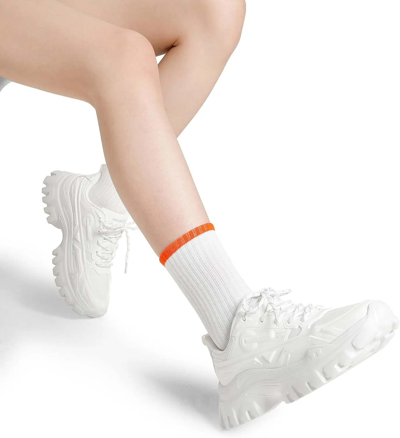 DREAM PAIRS Women Chunky Fashion Sneakers Platform Bold Lace-Up Comfortable Sneakers.