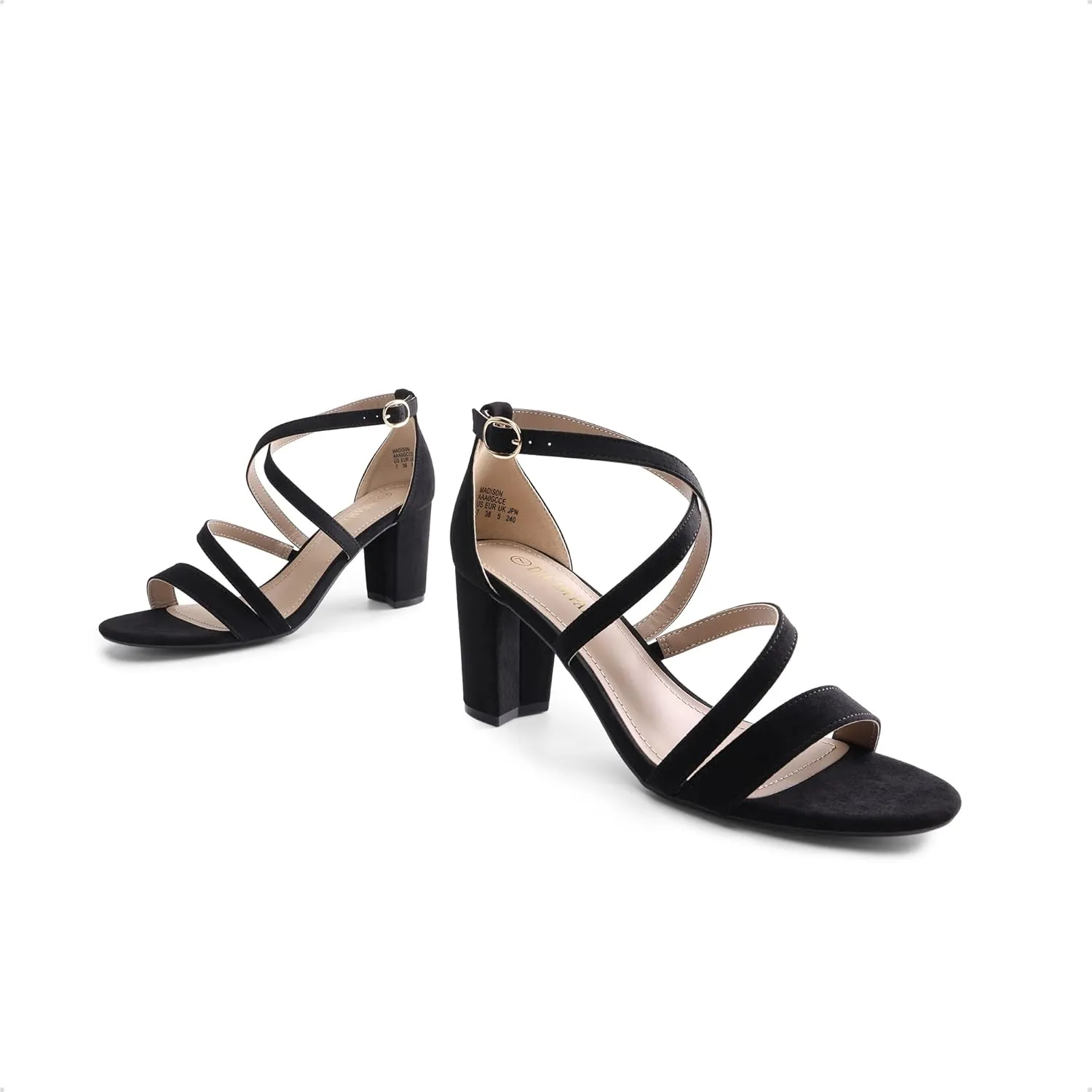 DREAM PAIRS Women’s Ankle Strap Dress Pump Low Chunky Heel Sandals
