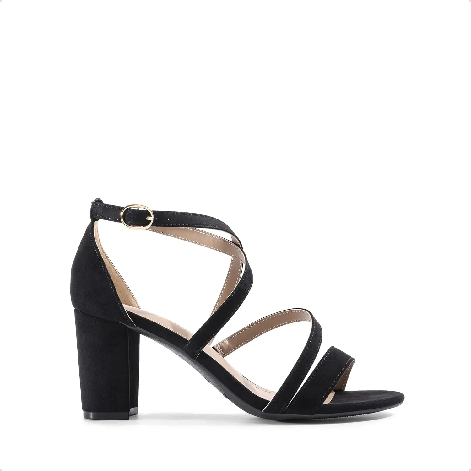 DREAM PAIRS Women’s Ankle Strap Dress Pump Low Chunky Heel Sandals