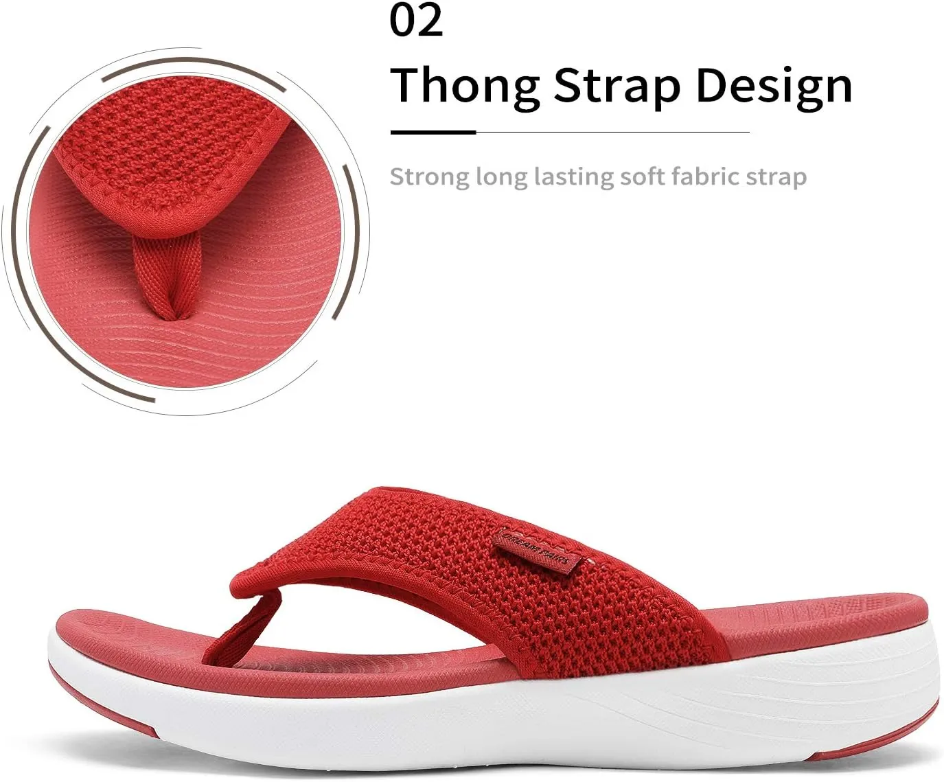 DREAM PAIRS Women's Arch Support Soft Cushion Flip Flops Thong Sandals