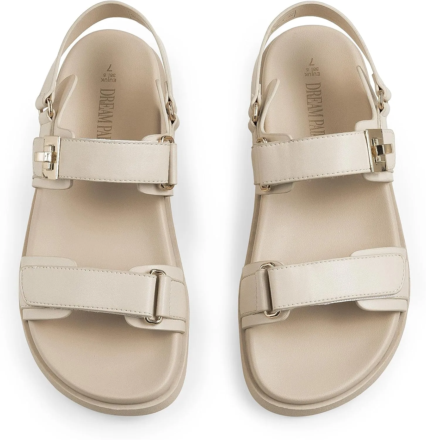 DREAM PAIRS Women's Comfortable Open Toe Flat Sandals Fashion One Band Summer Dessy Sandals