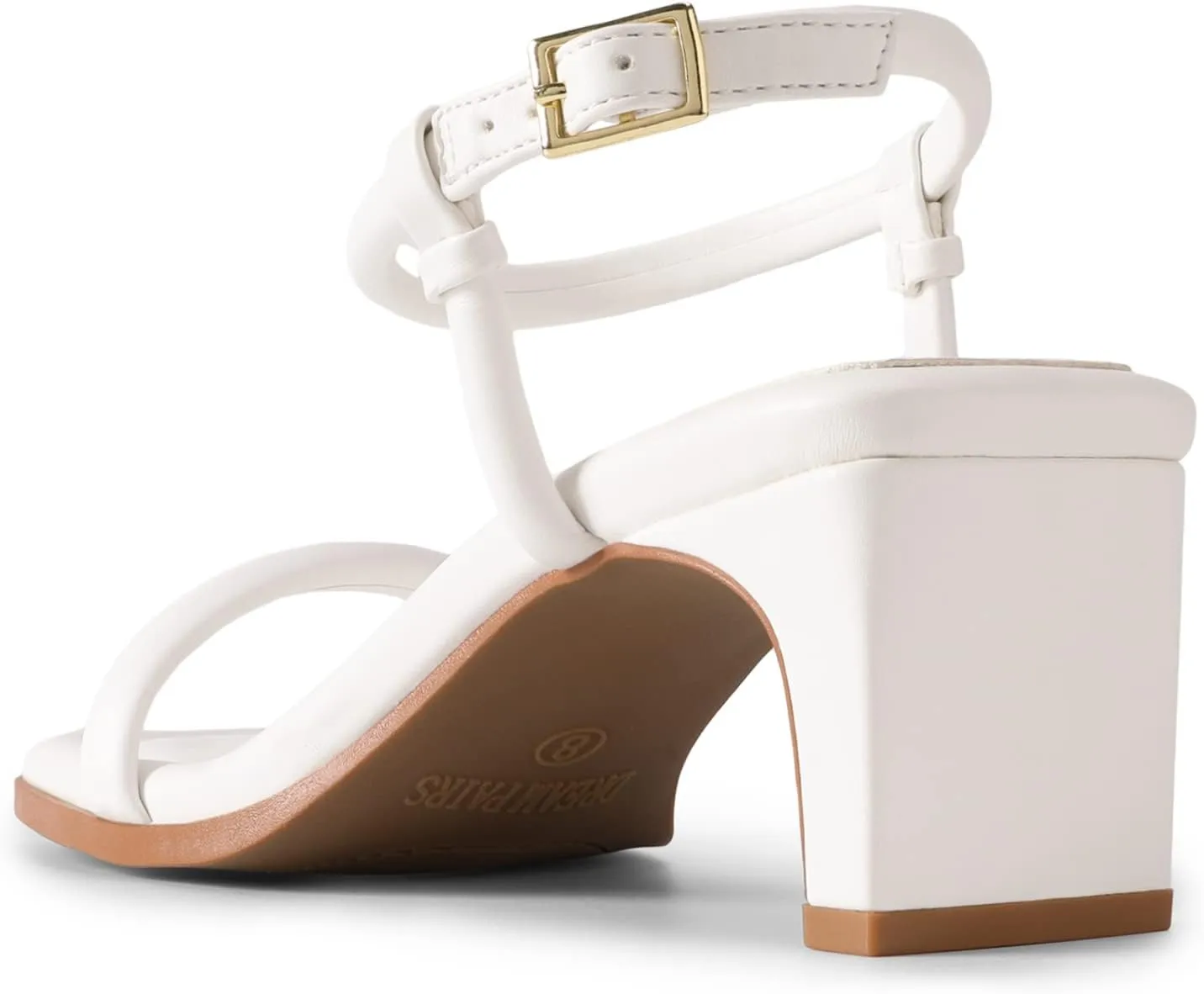 DREAM PAIRS Womens Heels Open Toe Ankle Strap Square Cute Wedding Party Sandal Comfort Dress Shoes