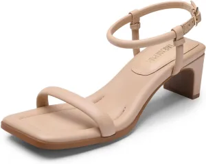 DREAM PAIRS Womens Heels Open Toe Ankle Strap Square Cute Wedding Party Sandal Comfort Dress Shoes