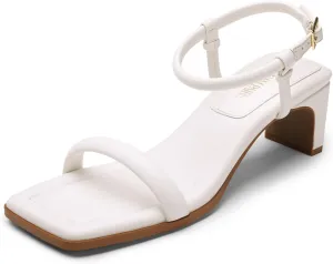 DREAM PAIRS Womens Heels Open Toe Ankle Strap Square Cute Wedding Party Sandal Comfort Dress Shoes