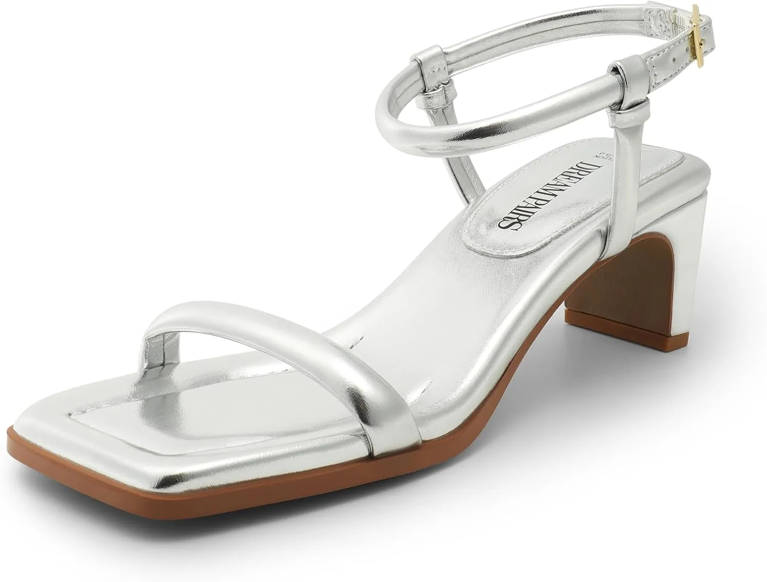 DREAM PAIRS Womens Heels Open Toe Ankle Strap Square Cute Wedding Party Sandal Comfort Dress Shoes